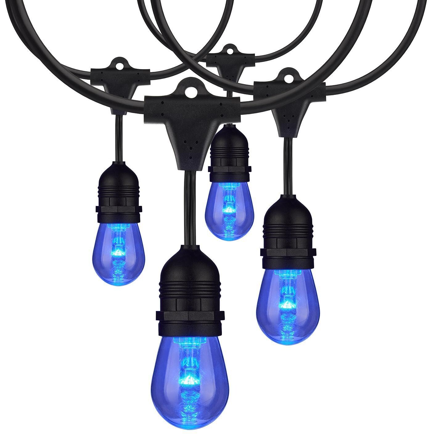 Satco S11291 Smart LED 48 Foot 15 Bulb String Lights - Blue Bulbs thumbnail