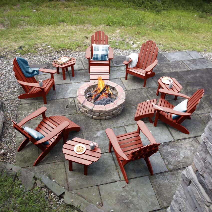 Paradise Key 12 Pc Set Polyresin Seating Set in Rustic Red By Lakeview Outdoor Designs - Lifestyle thumbnail