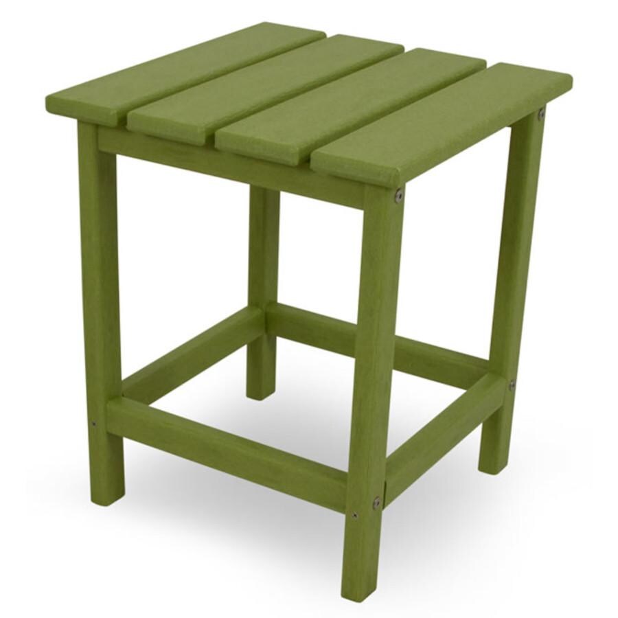 Long Island 15 Inch Square Recycled Plastic End Table in Lime by POLYWOOD