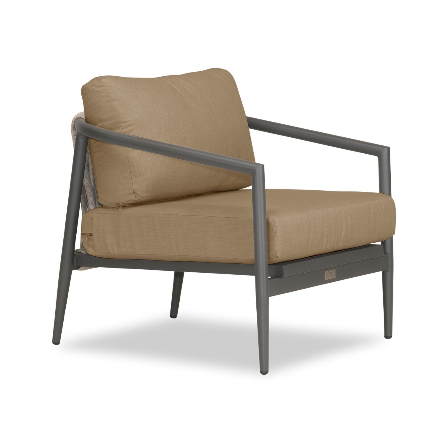 Lakeview Midnight Cove Aluminum Club Chair in Slate/Pebble Gray/Heather Beige - Angled - White Background thumbnail