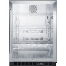 Summit Commercial 24-Inch 5.0 Cu. Ft. Beverage Center With Professional Handle - Stainless Steel / Black Cabinet - SCR610BL image