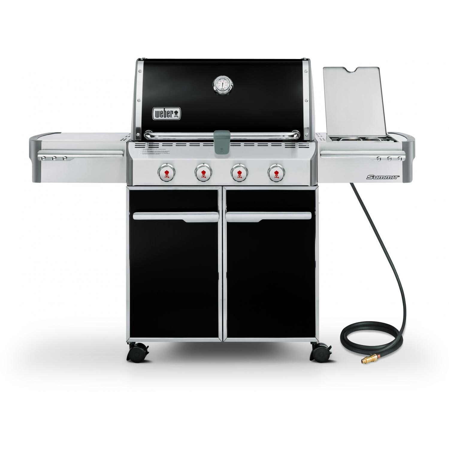 er Summit E420 Freestanding Natural Gas Grill With Side Burner