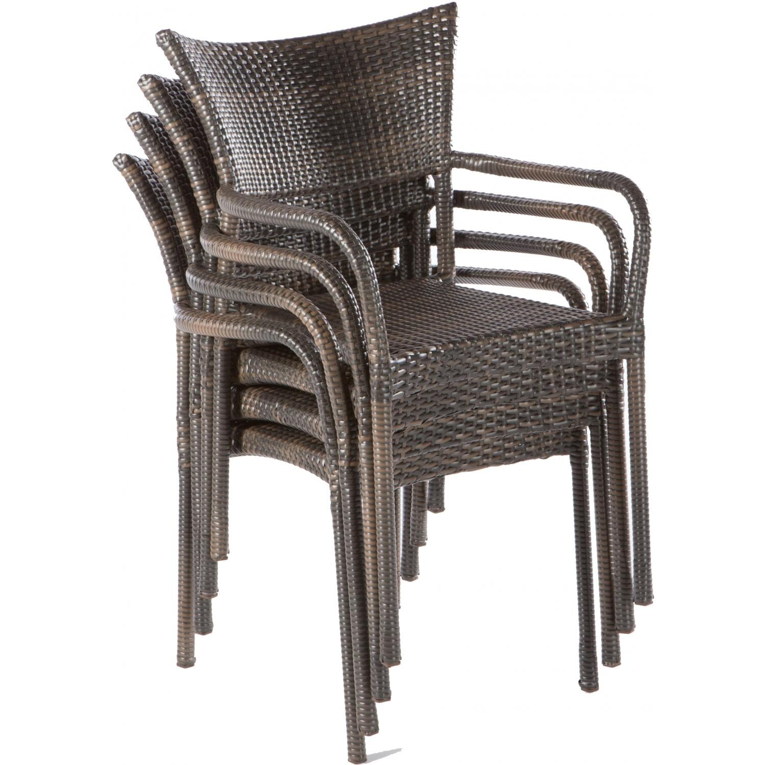 Alfresco Home Tutto All Weather Wicker Dining Chair - Stacking View thumbnail