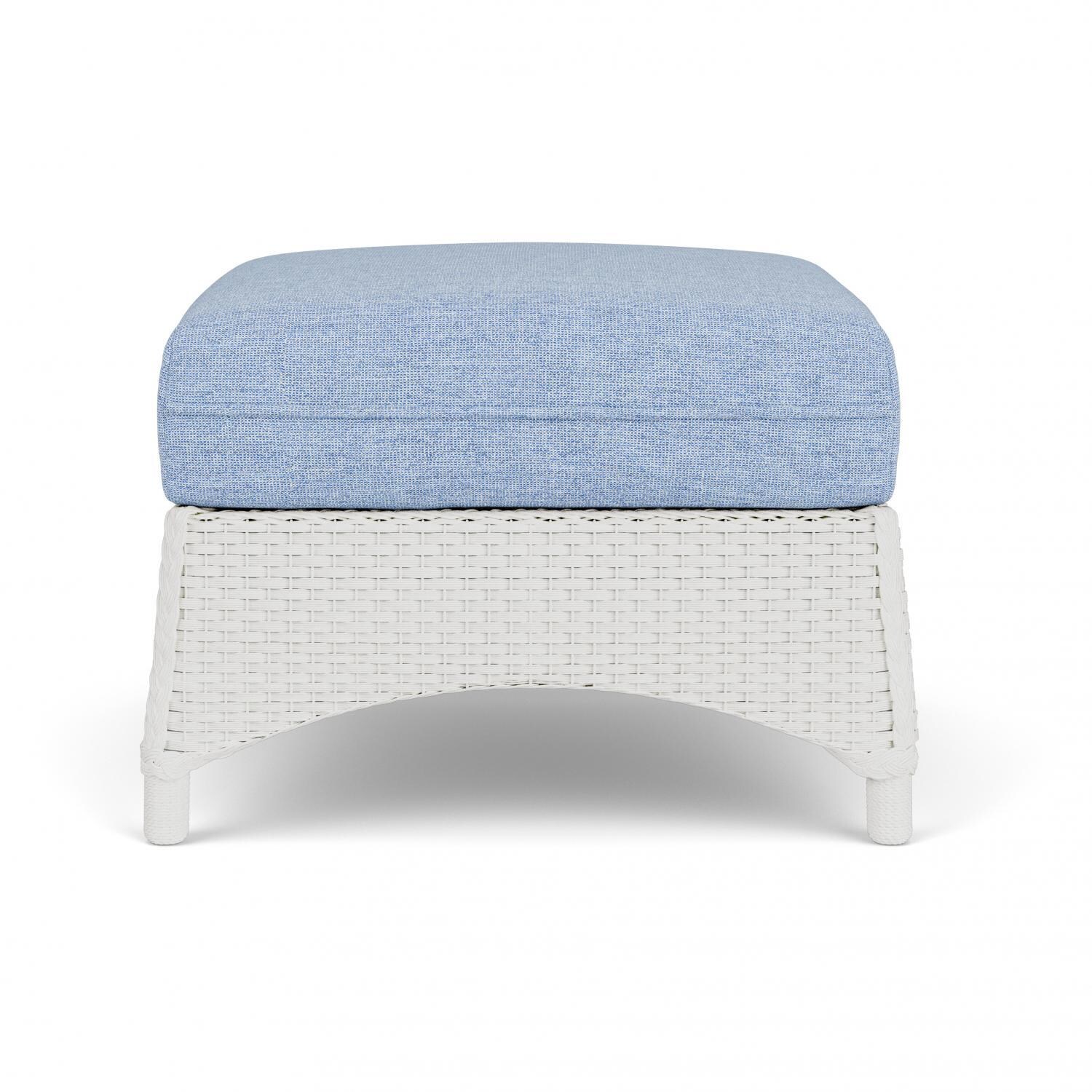Lloyd Flanders Mandalay Ottoman in Matte White Finish with Demo Skyway fabric thumbnail