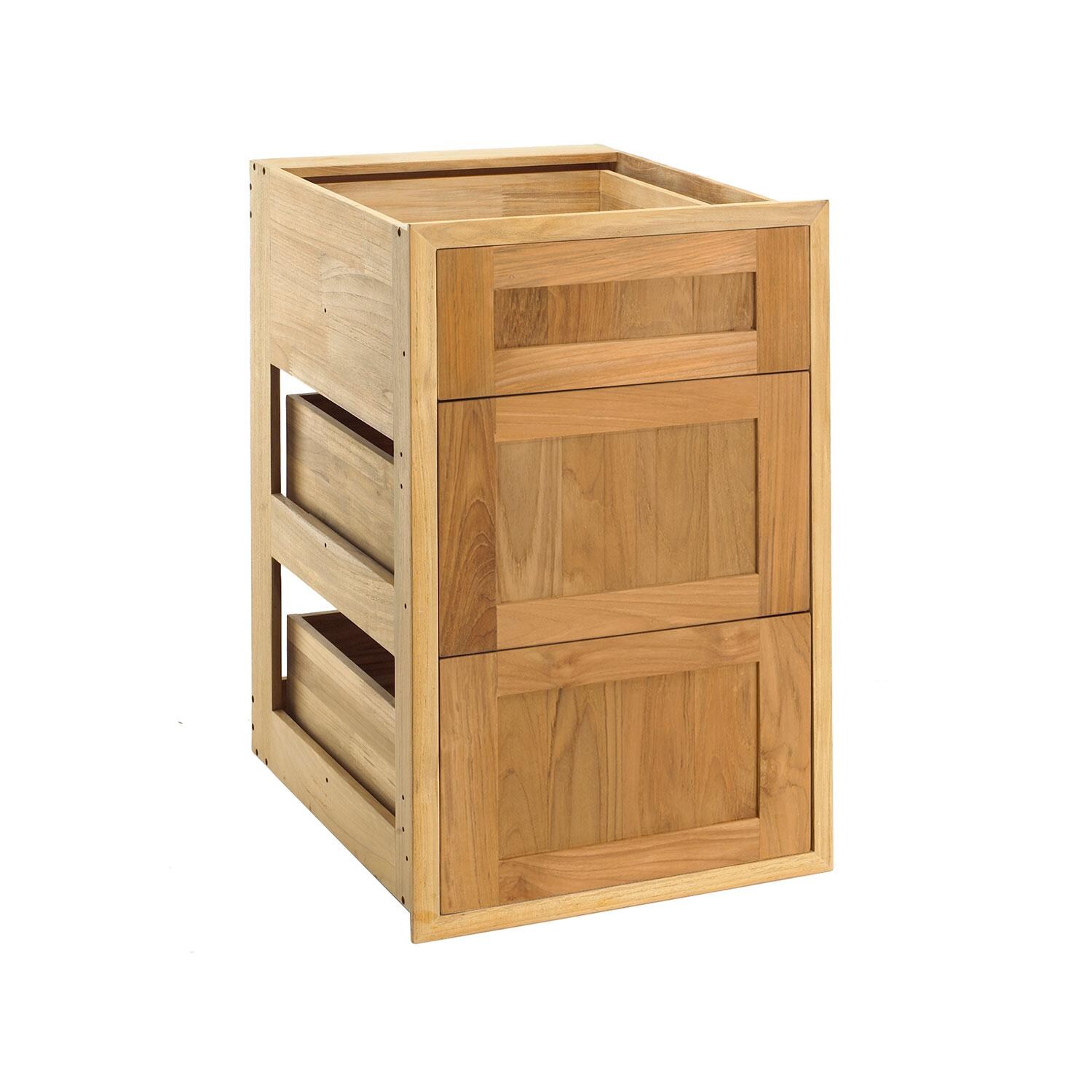 Pacific Teak 18 Inch Shaker Panel Triple Drawer thumbnail