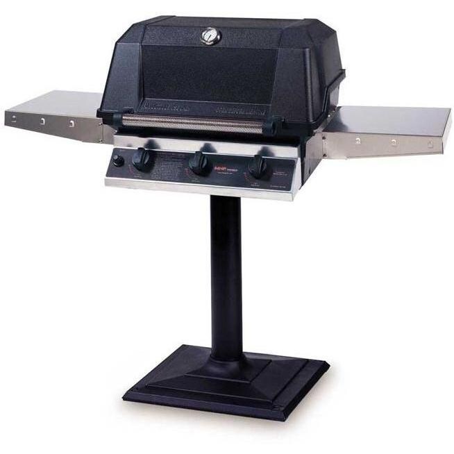 MHP Tri-Burn W3G4DD Natural Gas Grill With SearMagic Grids On Bolt Down Post