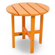 18 Inch Round Tangerine Recycled Plastic Wood Patio End Table By POLYWOOD