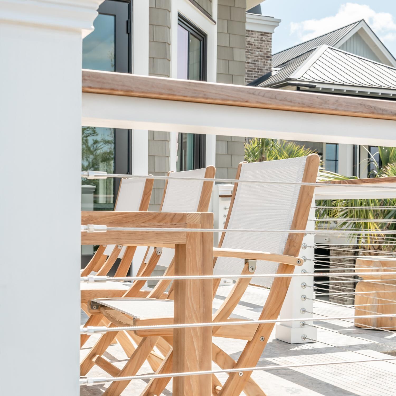 Teak + Table Cayman 95 Inch 7 Piece Dining Set - Patio Dining - Lifestyle thumbnail