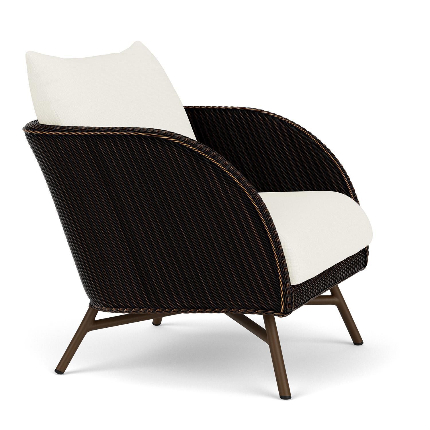 Lloyd Flanders Essence Lounge Chair W/Sailcloth Salt Fabric - Mink Finish - Angled thumbnail