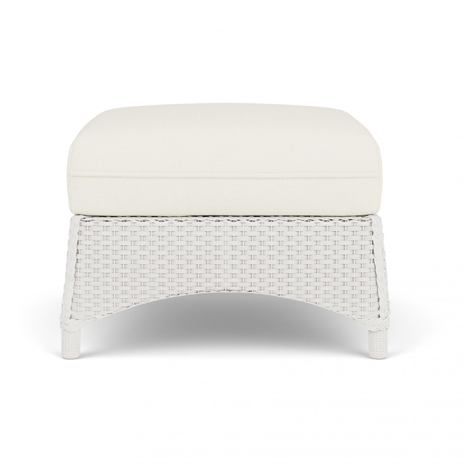 Lloyd Flanders Mandalay Ottoman in White Finish with Sailcloth Salt fabric thumbnail