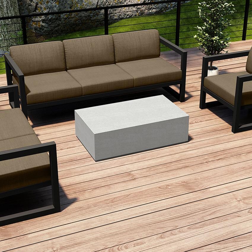 Misty Cove 4 Piece Seating Set in Slate w/Coffee Table & Heather Beige Cushions by Lakeview - Lifestyle thumbnail