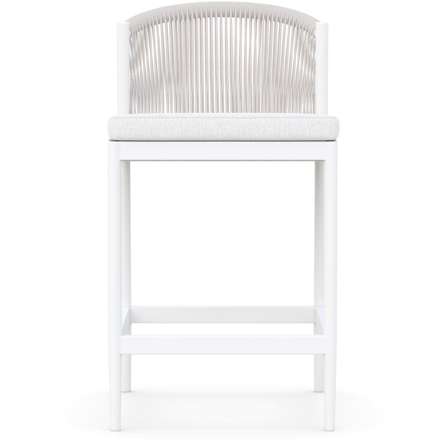Azzurro Living Catalina Woven Rope Counter Stool in Sand/Cloud - Front - White Background thumbnail