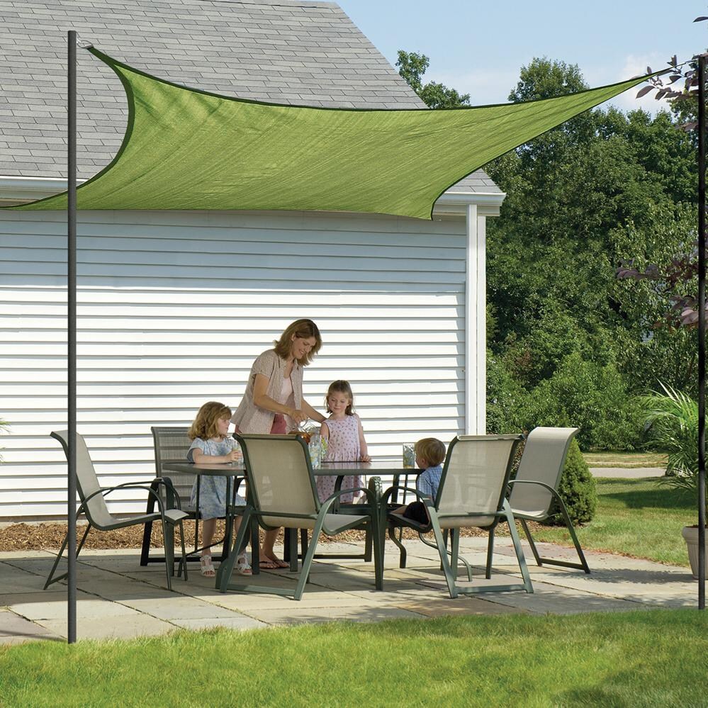 ShadeLogic Sun Shade Sail Heavy Weight 12 Foot Square - Lime Green Outdoor Dining Cover thumbnail