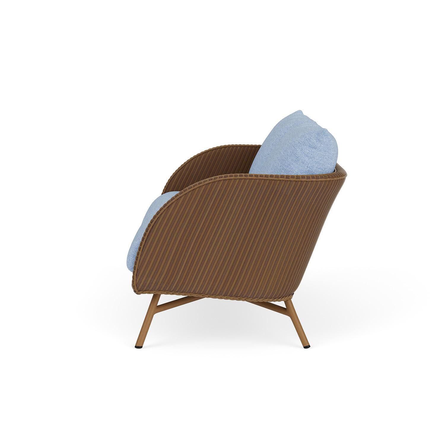 Lloyd Flanders Essence Loveseat W/Demo Skyway Fabric - Hickory Finish - Side thumbnail