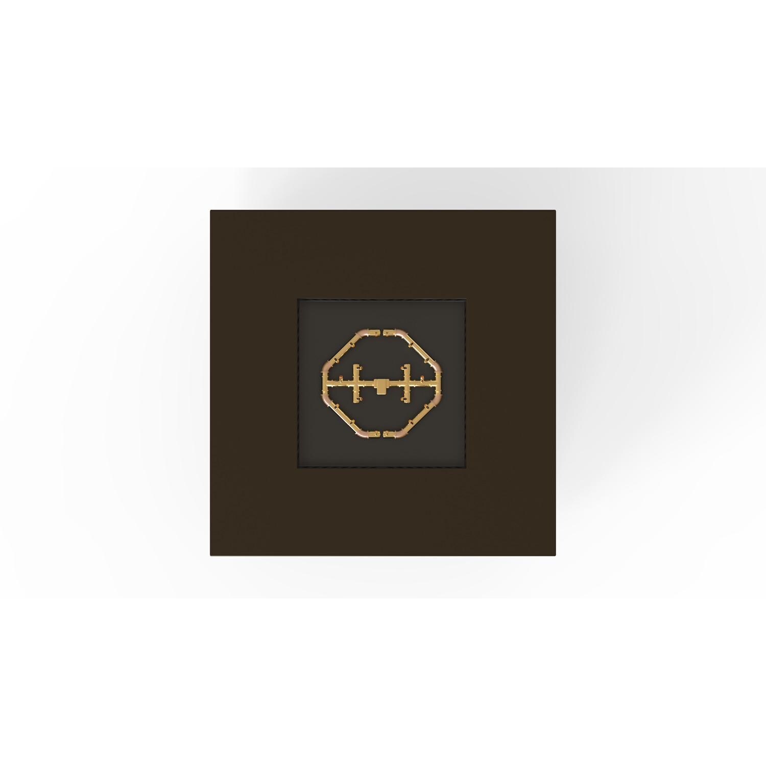 AON 48 Inch Square Powder Coated Steel Natural Gas Fire Pit Table in Bronze By Warming Trends - Top View - White Background thumbnail