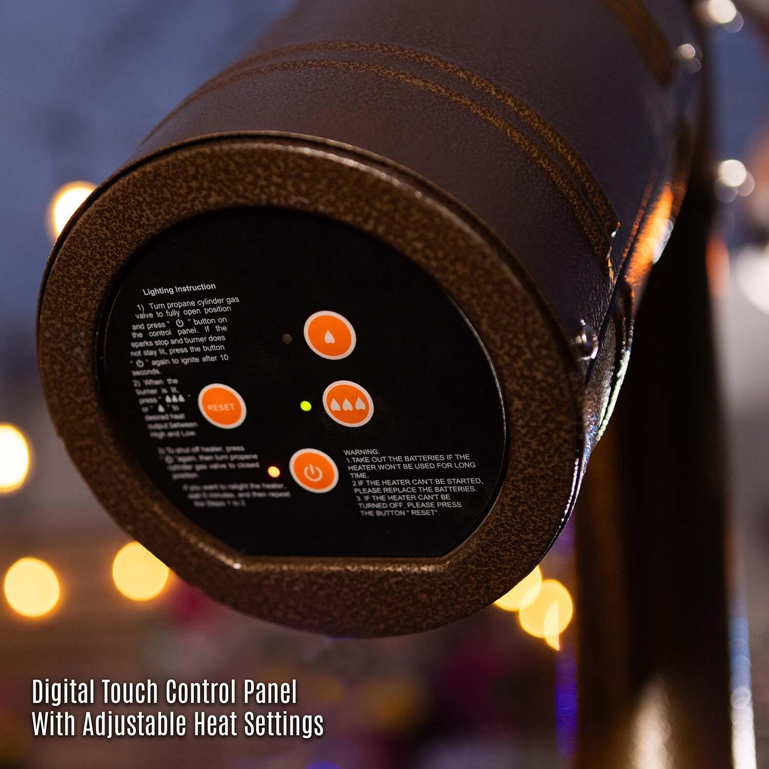 Paragon Outdoor OH-BZ32-9M Arc 32,000 BTU Propane Gas Cantilever Portable Patio Heater - Hammertone Bronze - Controls - Detail thumbnail