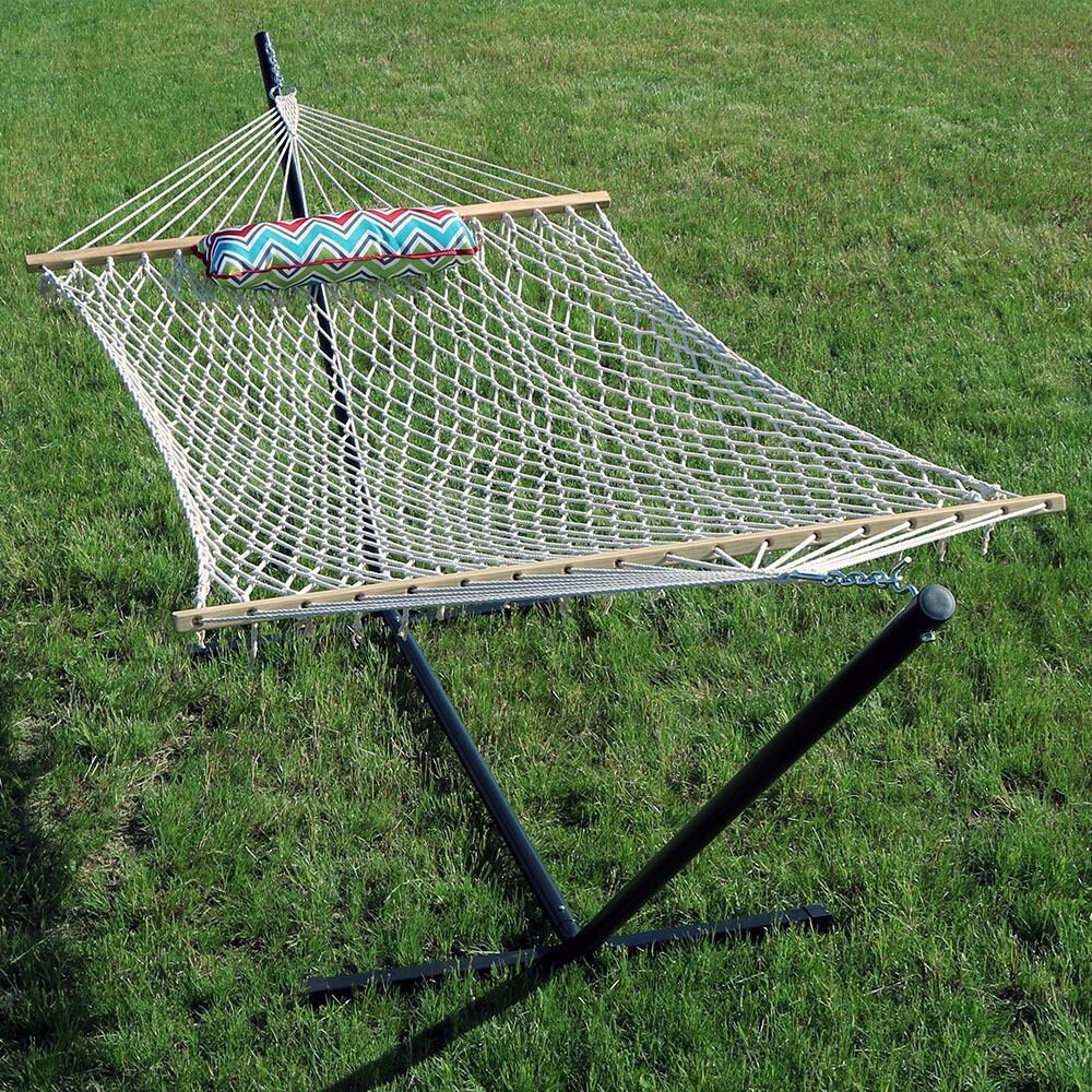 Ultimate Patio Rope Hammock w/ Stand, Pad, & Pillow - Multi-Color Chevron - Lifestyle Rope Only thumbnail