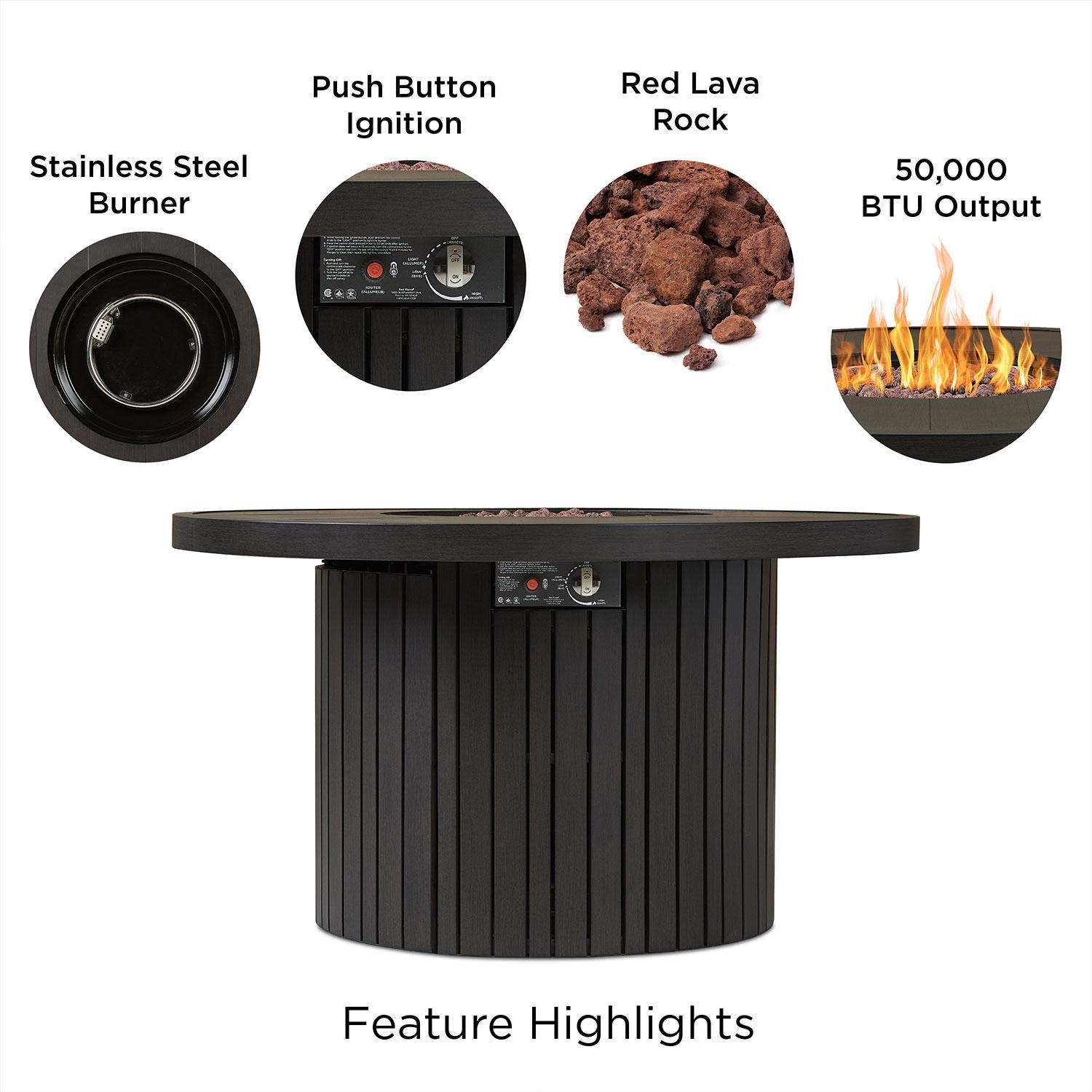 Westlook 40-in Round Metal Propane Fire Table in Bronze Coral by Lakeview Outdoor Designs - Features - Detail thumbnail