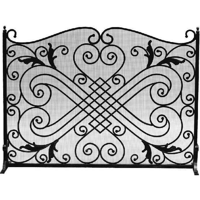 Dagan Industries 44Inch Arched Panel Black Wrought Iron Fireplace