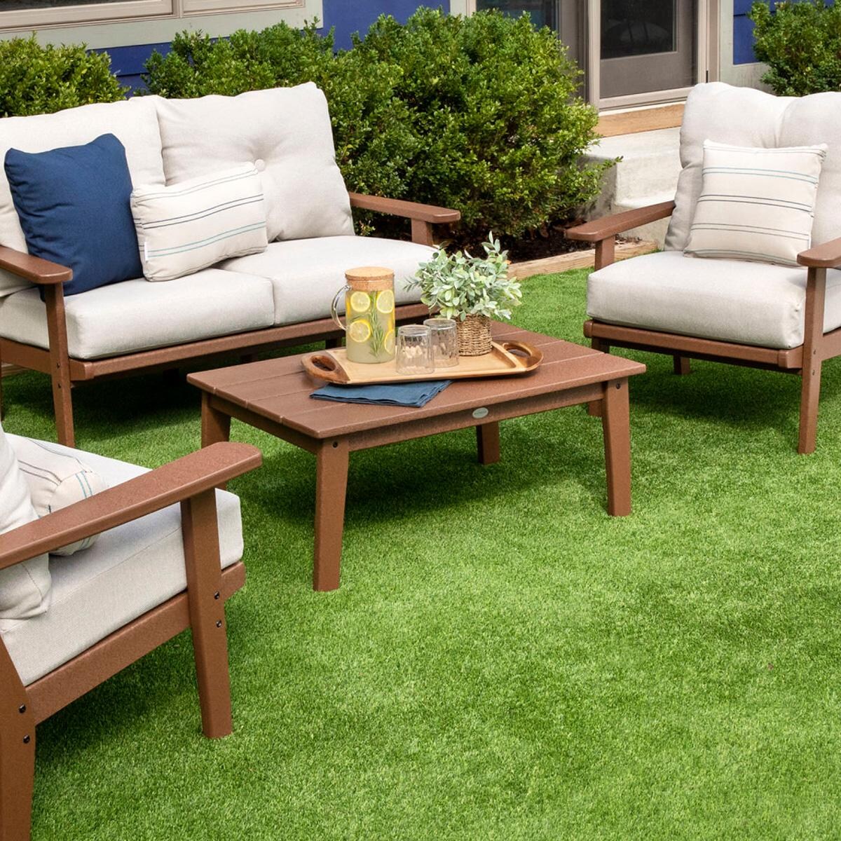 POLYWOOD CTL2336SA Lakeside 22 X 36-Inch Coffee Table - In The Backyard (Teak Finish Shown) thumbnail