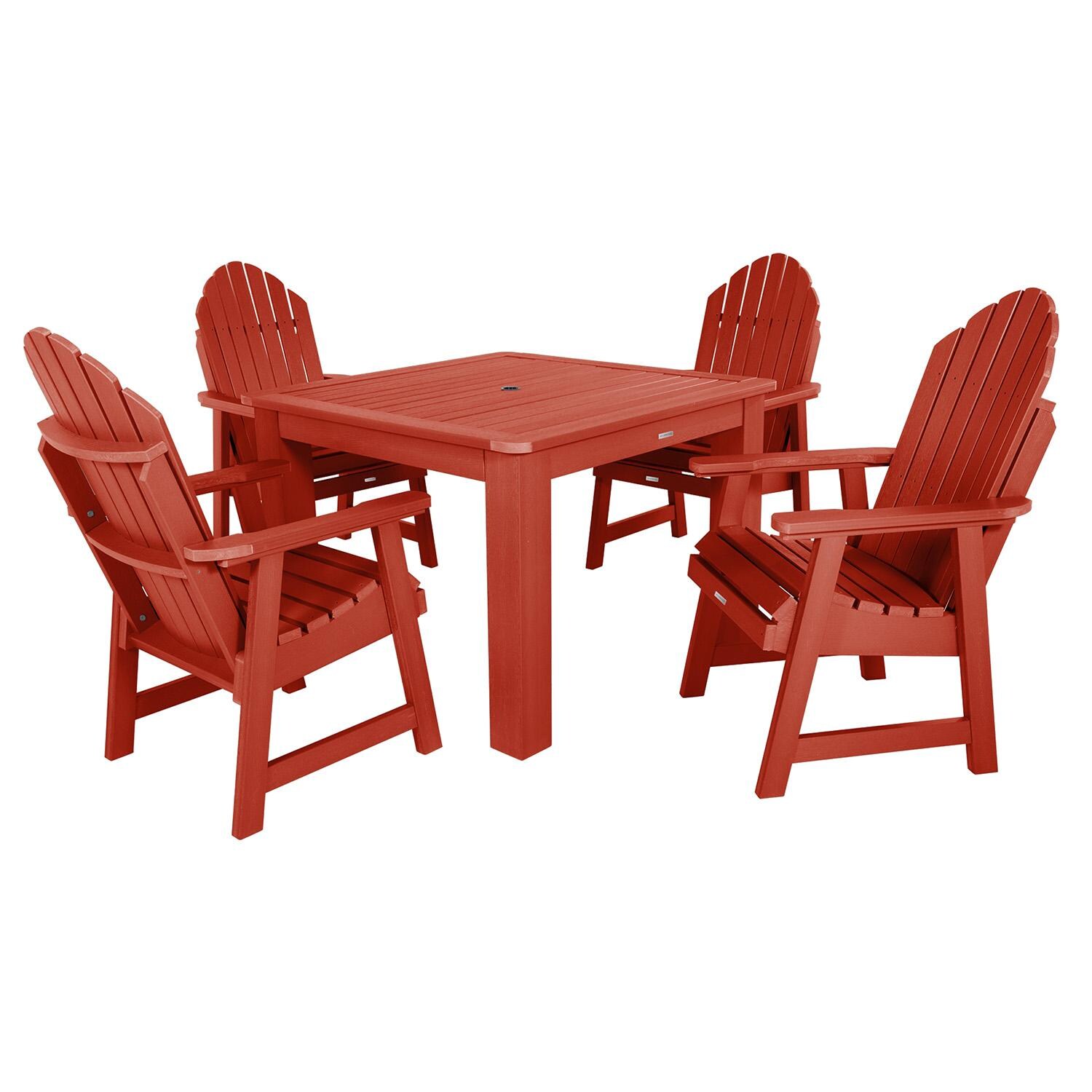 Dream Bay 5 Pc Square Dining Set in Rustic Red By Lakeview Outdoor Designs - White Background thumbnail