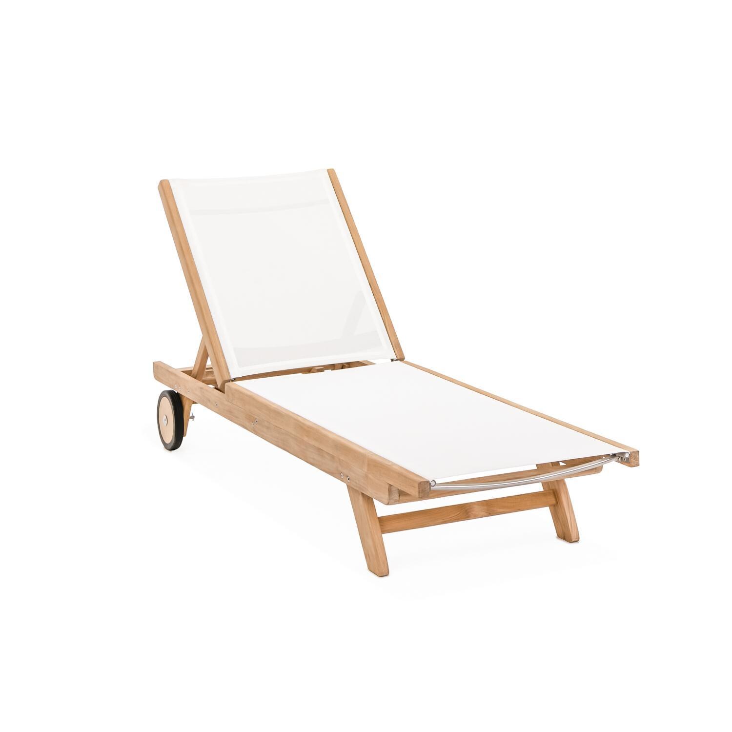 Teak + Table Cayman Chaise Lounge in White - White Background thumbnail