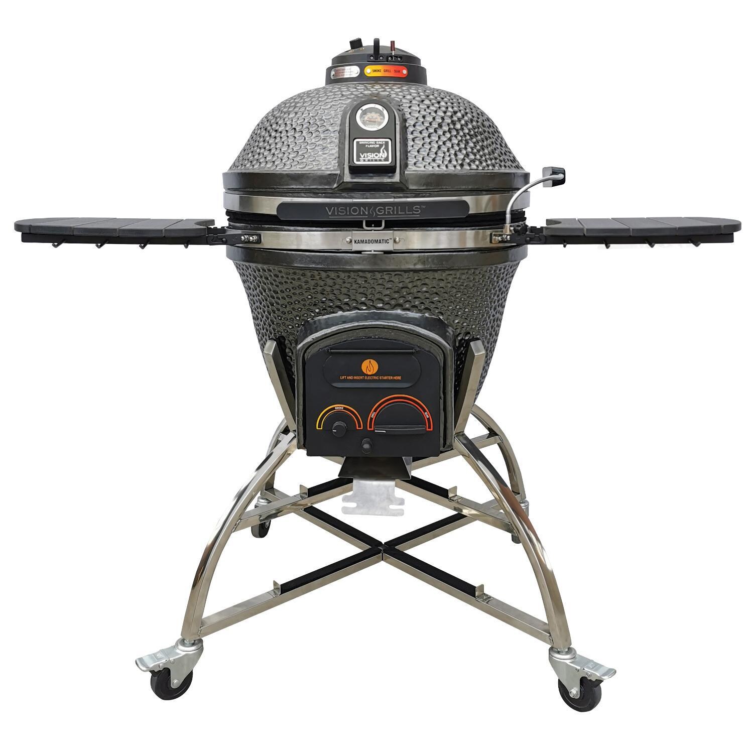 Vision Elite Series XD702 Maxis 22-Inch Kamado Grill - Metallic Gray - XD-702MG
