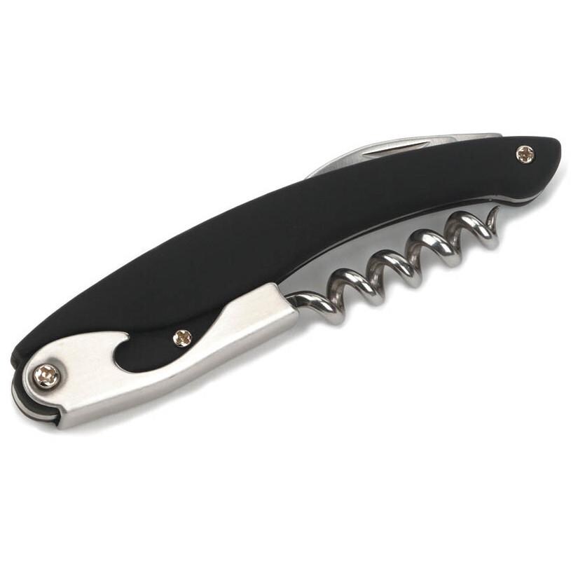 Outset Stainless Steel Corkscrew With Black Soft-Grip Handle thumbnail