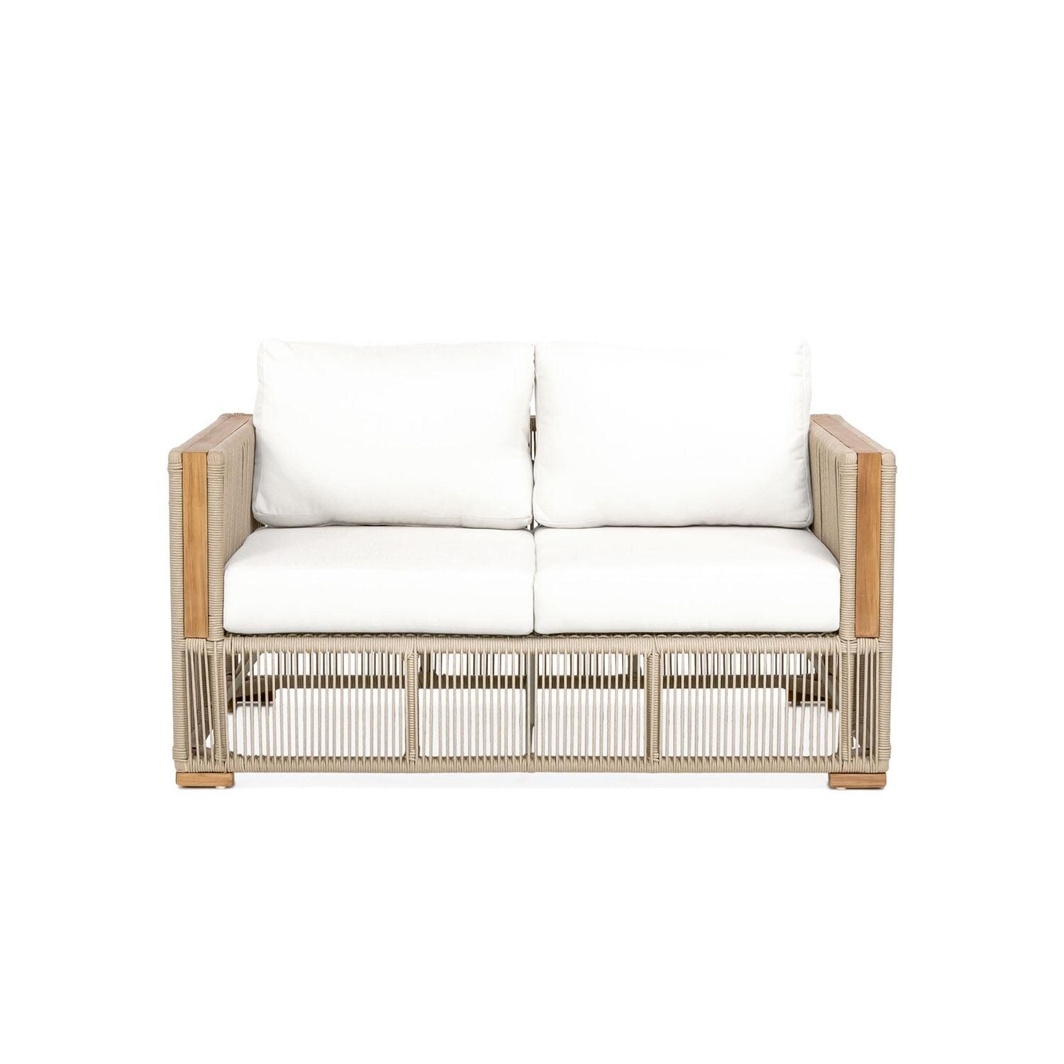 Pelican View 2 Person Woven Rope Loveseat in Natural by Lakeview Outdoor Designs - White Background thumbnail