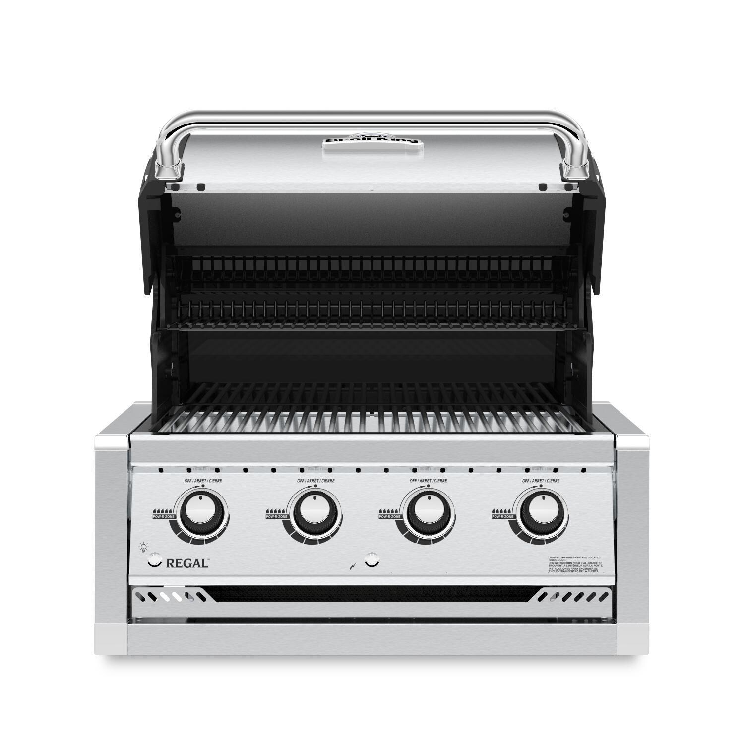 Broil King 885717 Regal S420 4-Burner Built-In Natural Gas Grill - Stainless Steel - Hood Open thumbnail