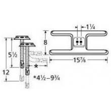 Stainless Steel H Twin, Centered, 1.25 Inch Offset Burner 10502-72401 image
