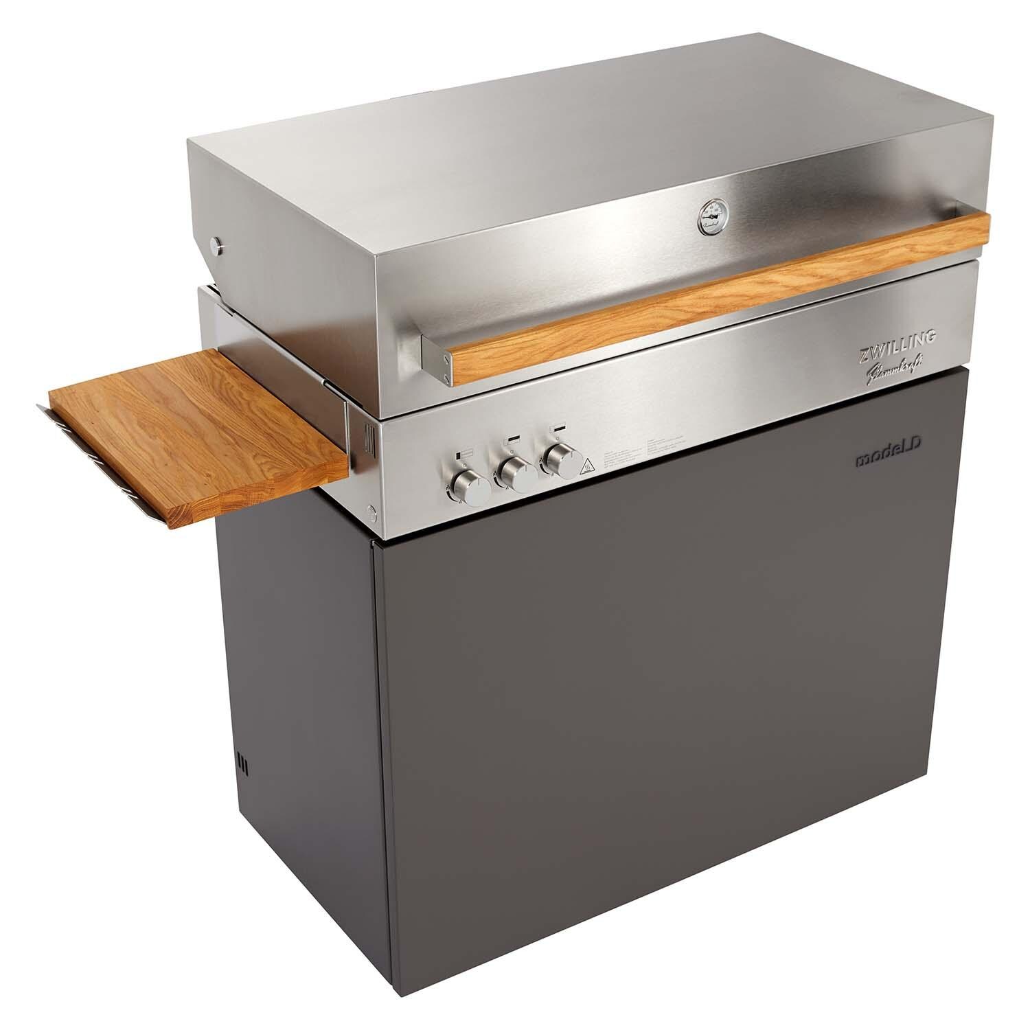 Flammkraft 1030973 Model D Natural Gas Grill - Deep Umbra - Shelf - White Background thumbnail