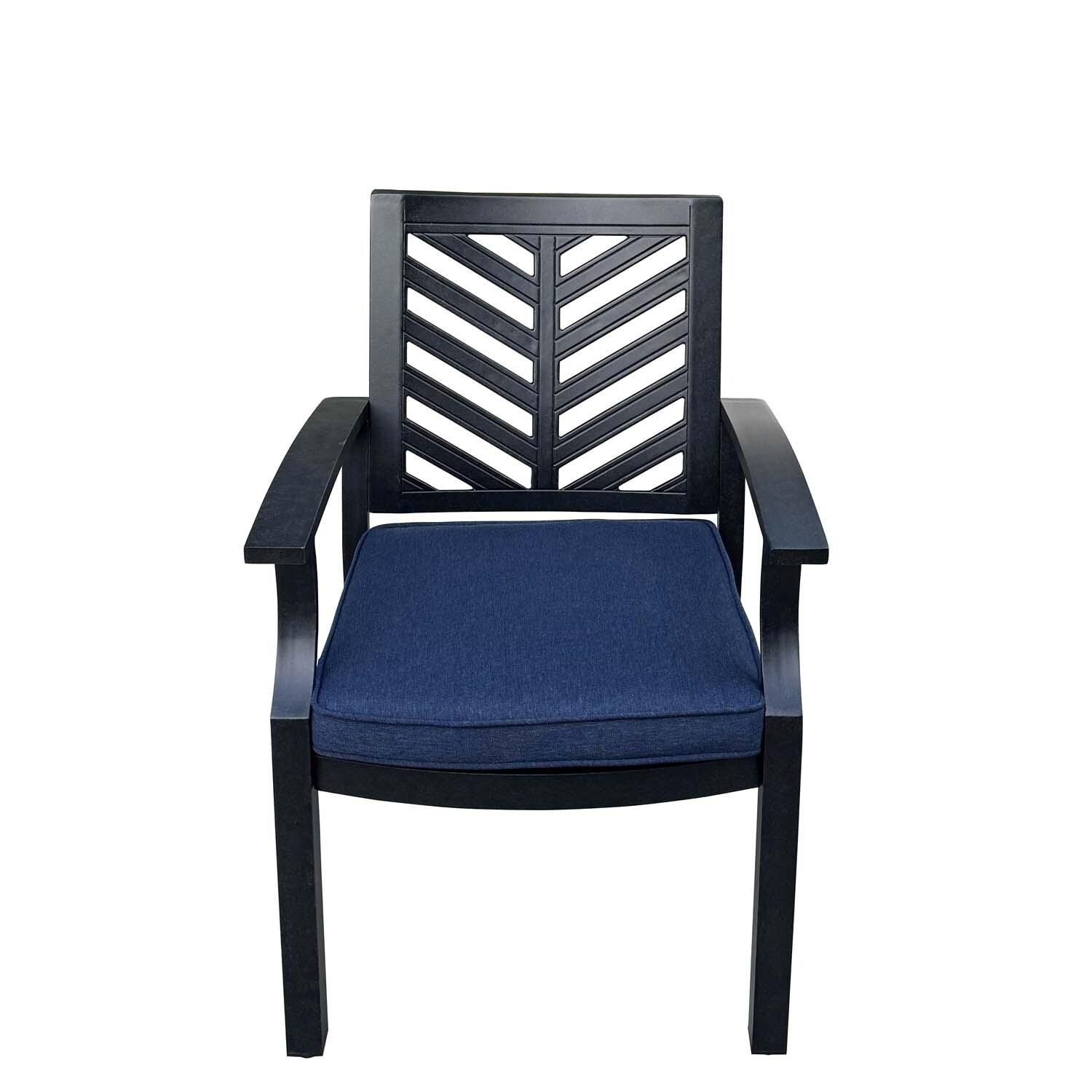 Palm Springs Aluminum 2 Pc Dining Arm Chair Set in Antique Bronze/Navy by Darlee - White Background thumbnail