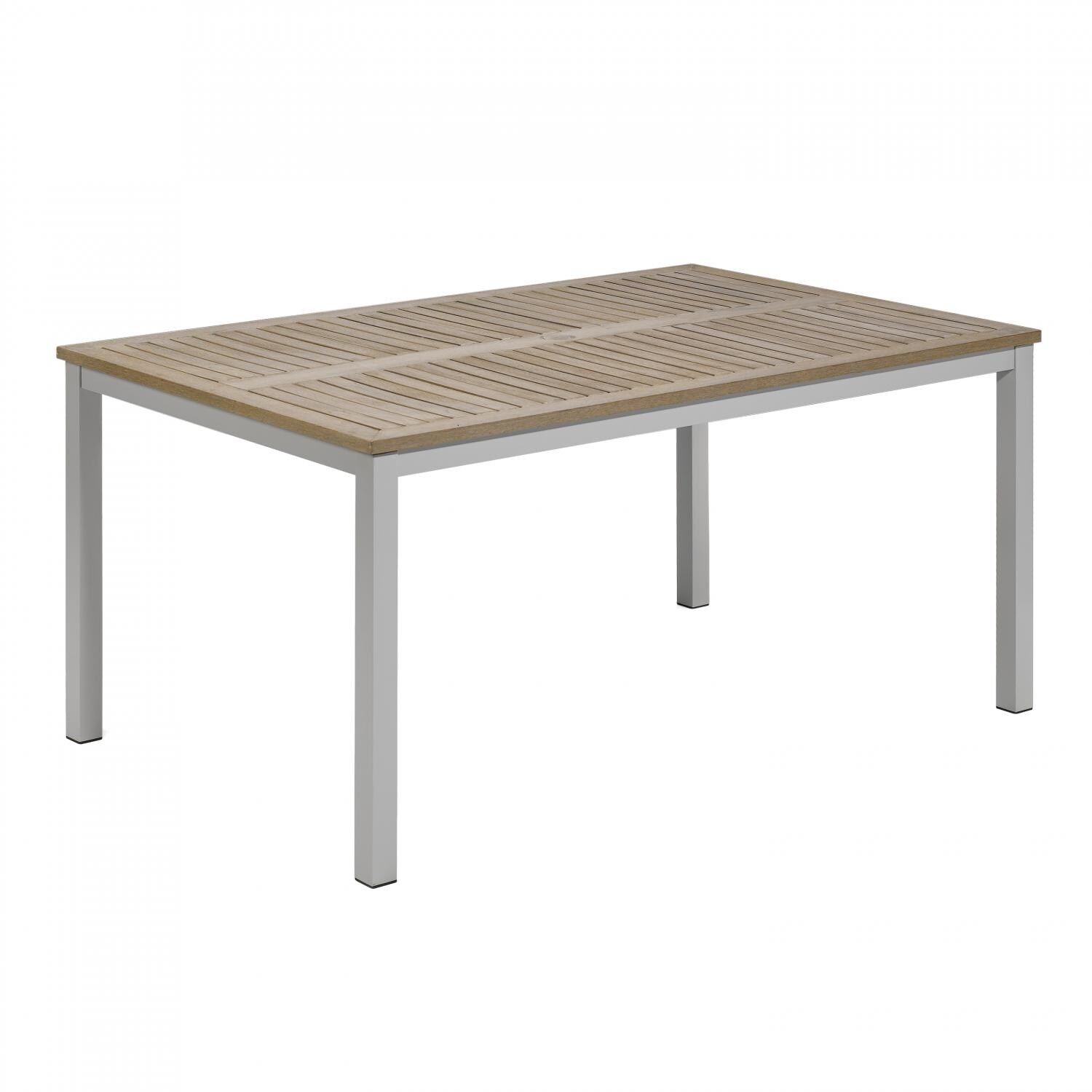 Travira 63 X 40 Inch Rectangular Aluminum Patio Dining Table W/ Tekwood Vintage Top thumbnail