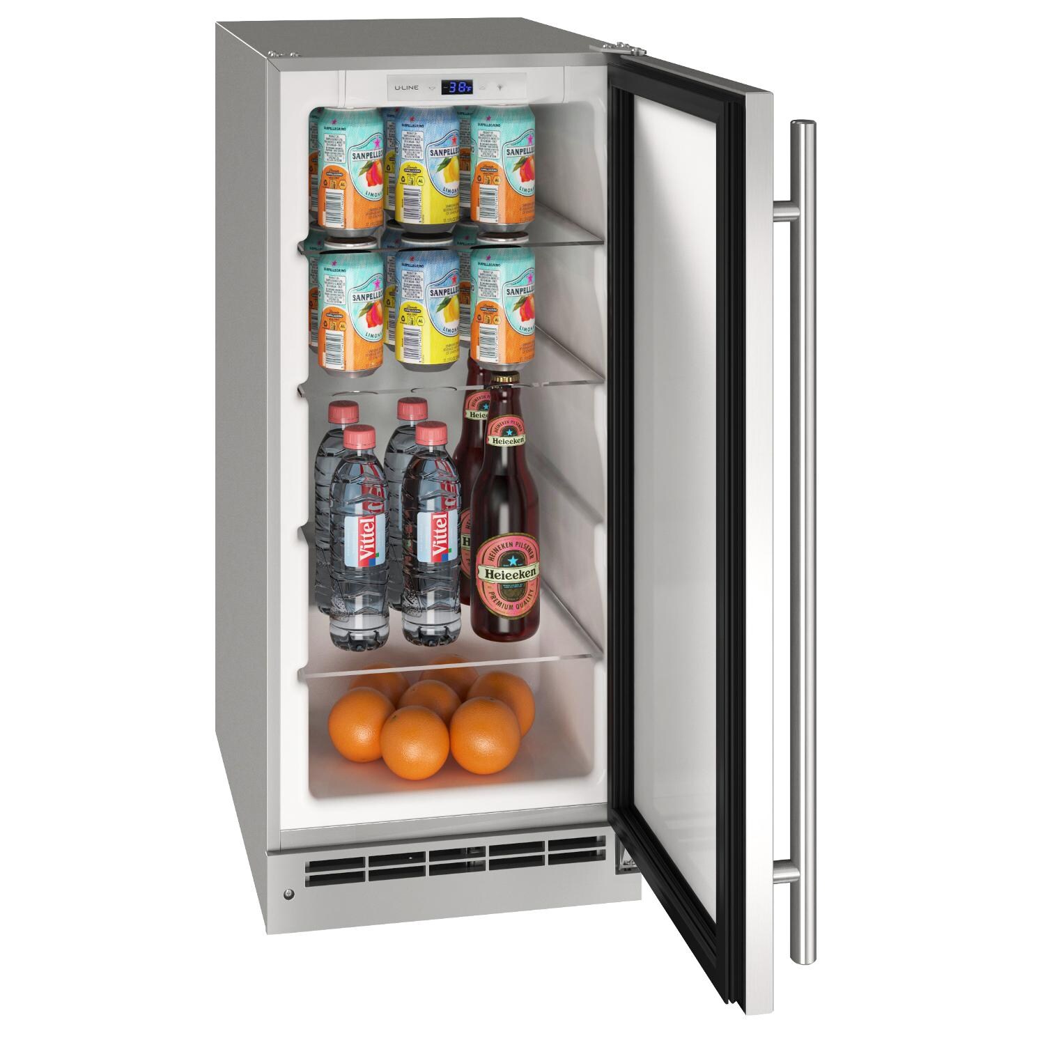U-Line 15-Inch 3.1 Cu. Ft. Outdoor Rated Solid Door Refrigerator - In-Use thumbnail