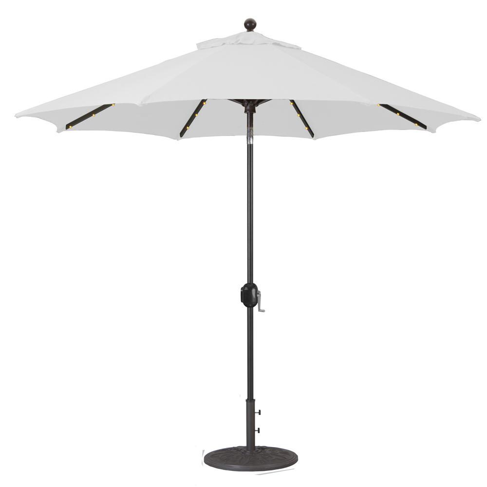 Galtech 9 Ft. Octagonal Aluminum Patio Umbrella W/ Crank Lift & Auto Tilt - Antique Bronze Frame W/ Canvas Sunbrella Fabric (Shown In Black Finish, Umbrella Base Not Included) thumbnail