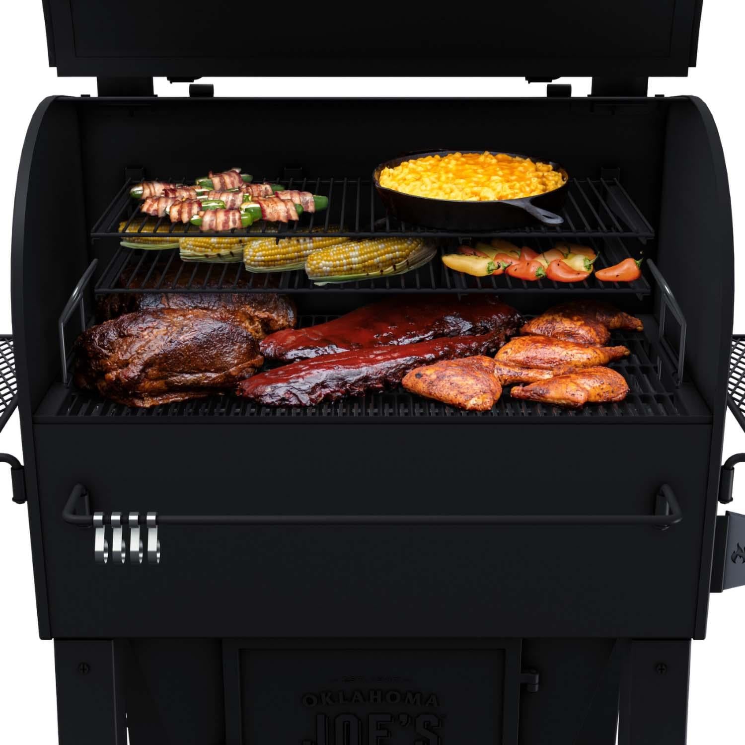 Oklahoma Joe's 23202164 Marshal Centerbox Smoker - In Use - White Background thumbnail