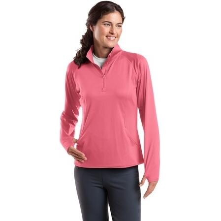 Sport-Tek Ladies Sport-Wick Stretch 1/2-Zip Pullover 4XL - Dusty Rose