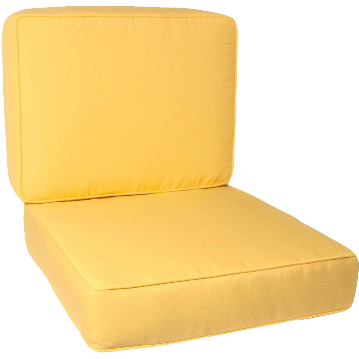 Sunbrella Canvas Buttercup Large Outdoor Replacement Club Chair Cushion Set W/ Piping By BBQGuys Signature