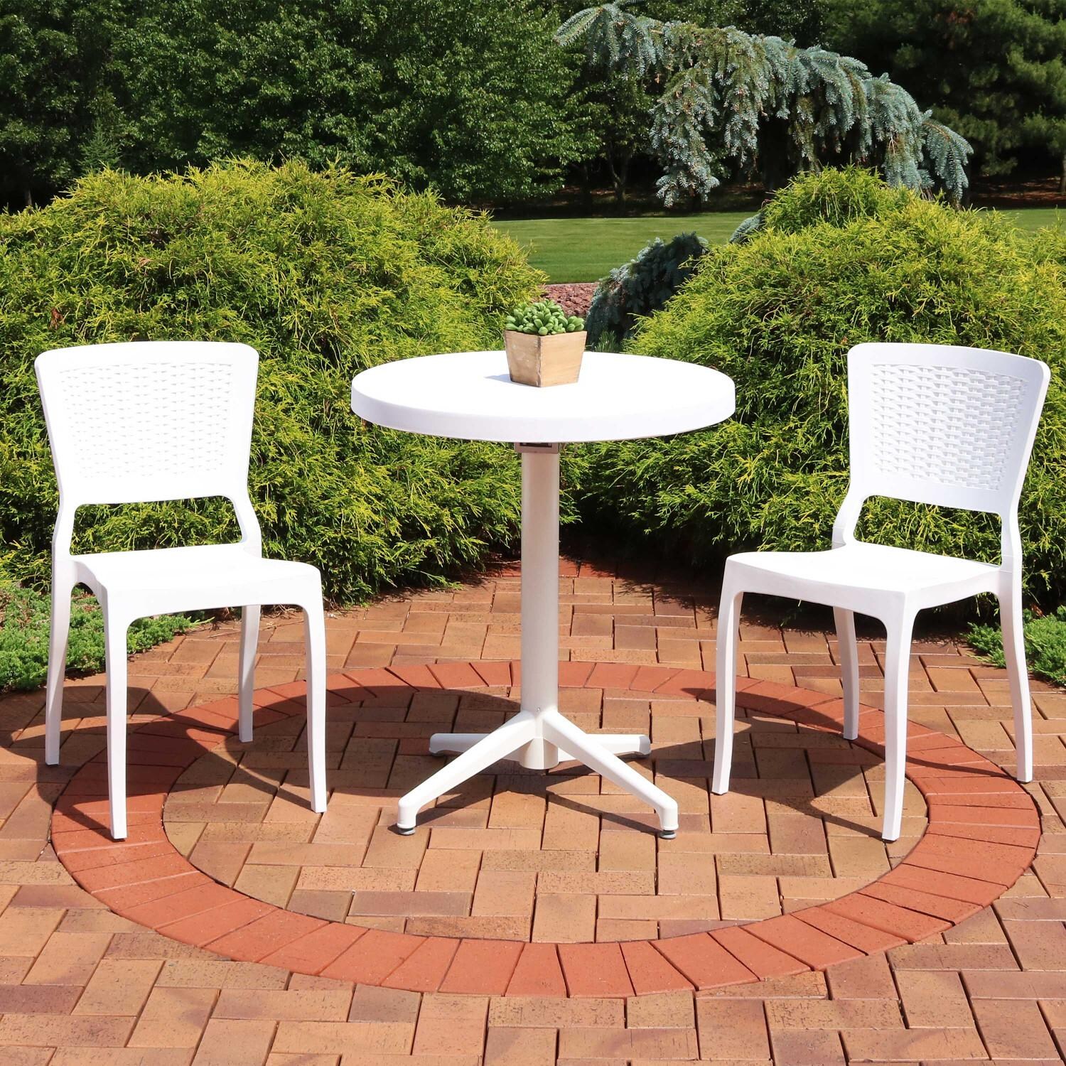 Sunnydaze All-Weather Hewitt 3-Piece Bistro Set - White image