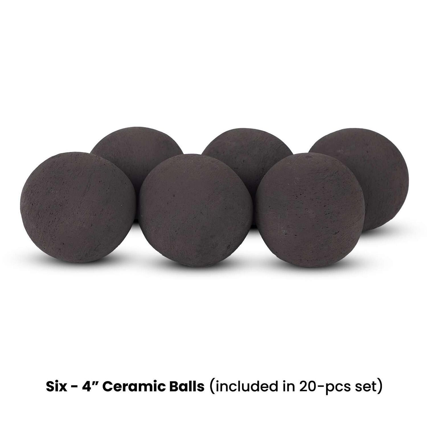 20 Pc Outdoor Fire Pit Sphere Set by Lakeview - 4 Inch Set - White Background thumbnail