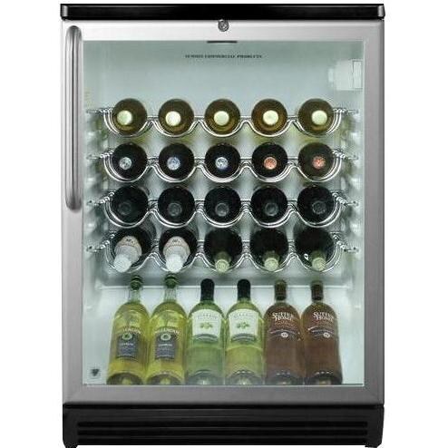 Summit Commercial 36 Bottle Freestanding Wine Cellar / Cooler With Towel Bar Handle - Stocked View thumbnail