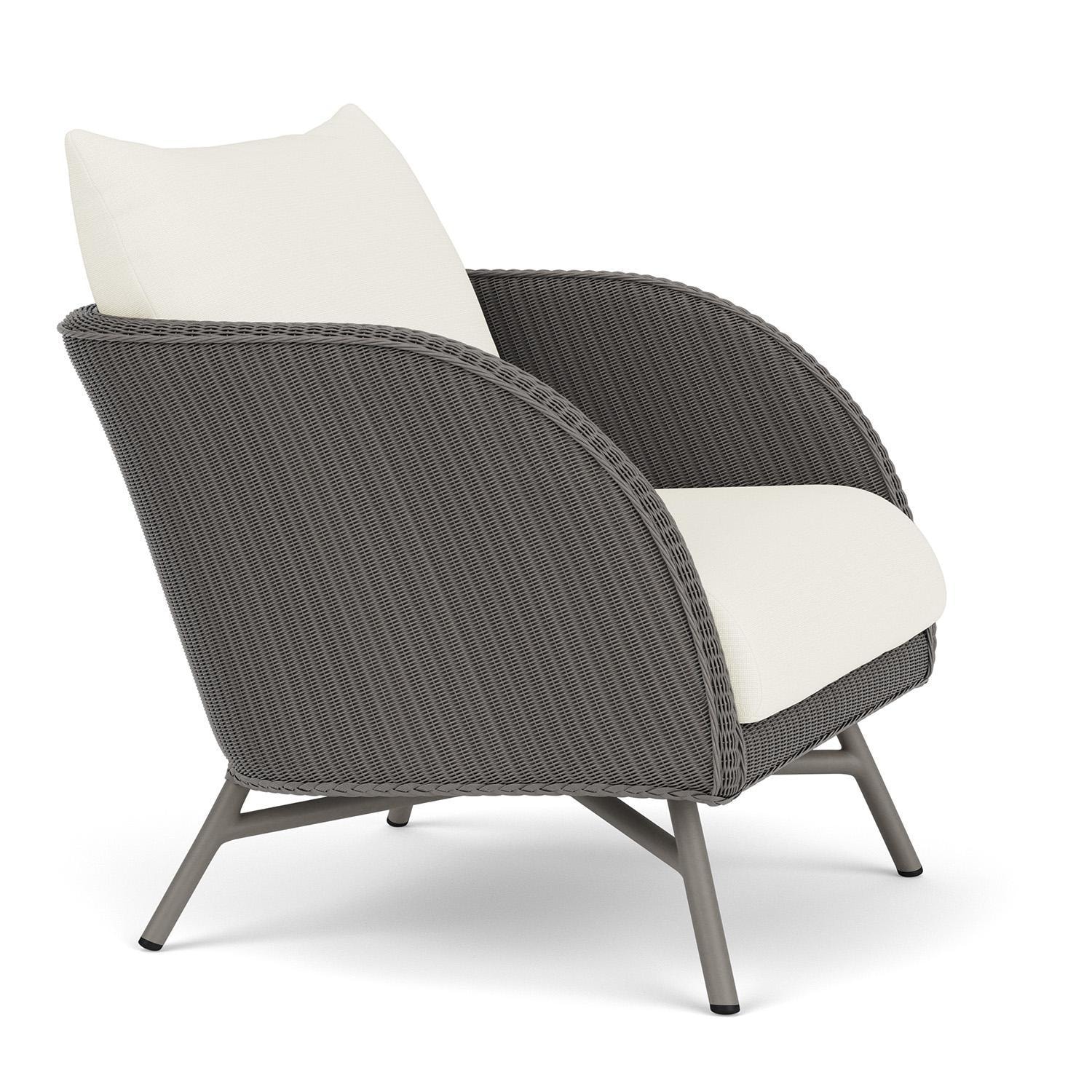 Lloyd Flanders Essence Lounge Chair W/Sailcloth Salt Fabric - Pewter Finish - Angled thumbnail