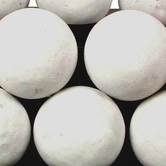 Rasmussen 20-Inch White ALTERNA FireBall Set With Vent-Free Black Chassis Burner - Close-Up Of FireBalls thumbnail