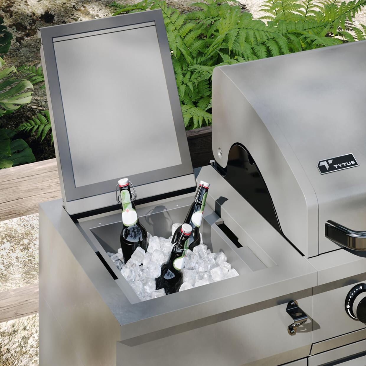 TYTUS Fresno Series 4-Burner Gunmetal + Carbon Wood BBQ Island - TDT-021-0105 - Ice Bucket - Detail thumbnail