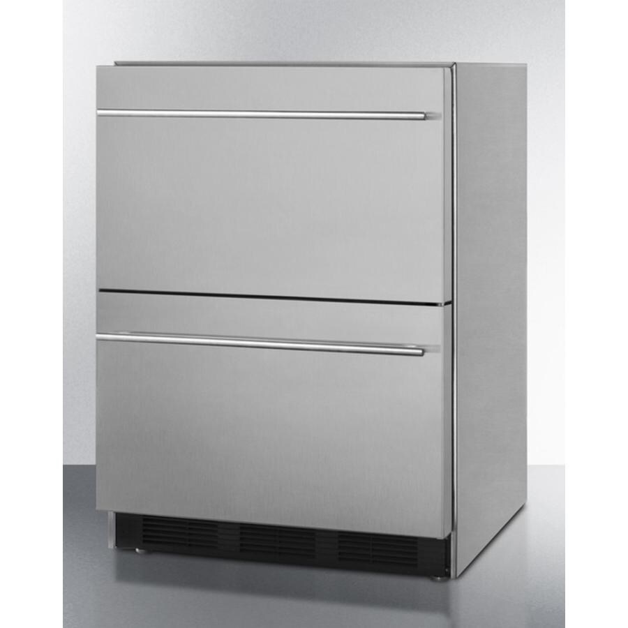 Summit Commercial 24-Inch 3.1 Cu. Ft. ADA Compliant Outdoor Double Drawer Compact Refrigerator - Right Angle View thumbnail