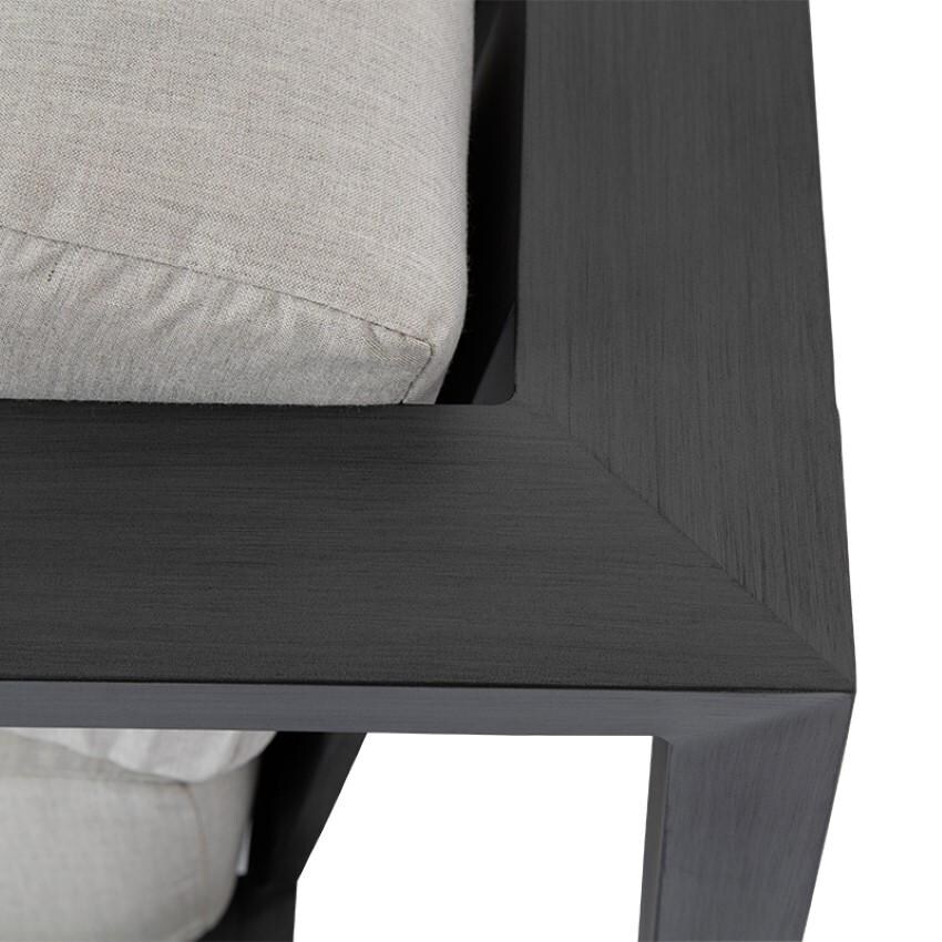 Redondo 5 Person Aluminum Sectional w/ No Welt in Slate/Spectrum Carbon by Sunset West - Corner - Detail