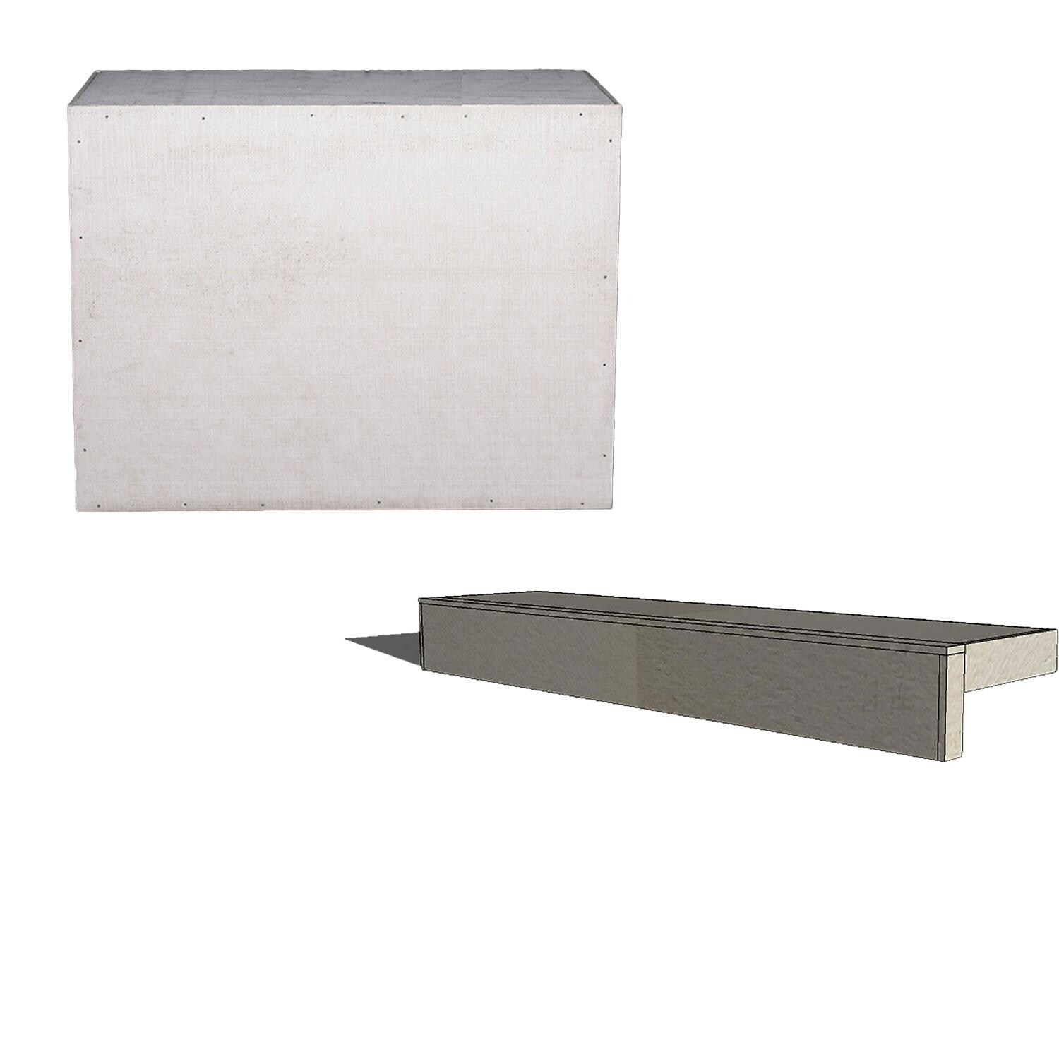 Universal 48-Inch Outdoor Kitchen Filler Cabinet And Universal 48-Inch Ready To Finish Overhang Raised Bar - Display - White Background thumbnail