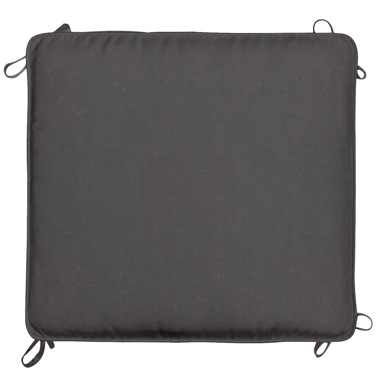 Sunbrella Canvas Charcoal Large Outdoor Replacement Ottoman Cushion W/ Piping By UltimatePatio.com - Top View thumbnail