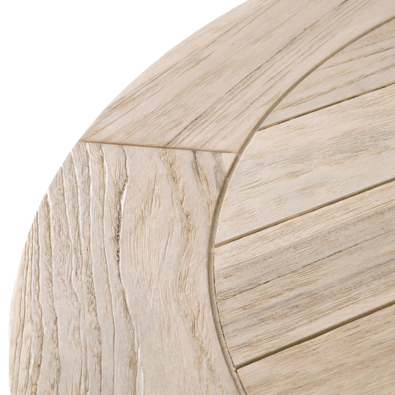 Lakeview Rustic Bay 36 Inch Gray Teak Round Dining Table - Top Detail thumbnail